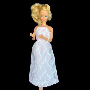 Vintage Barbie Doll Fashion Collectibles Circa 1979 Pink & White Dress AS IS